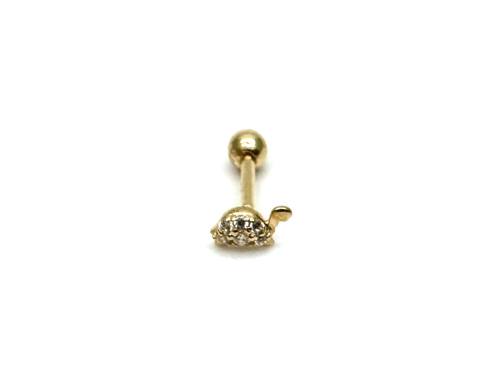 9ct Yellow Gold CZ Turtle Cartilage Earring