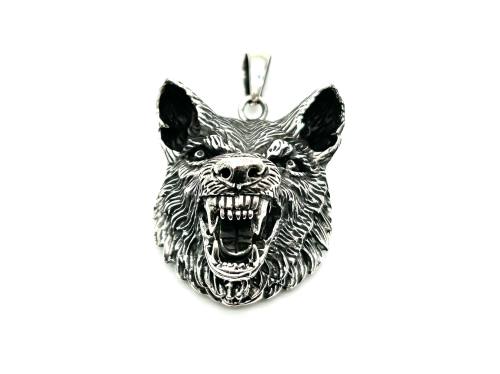 Silver Wolf Head Pendant