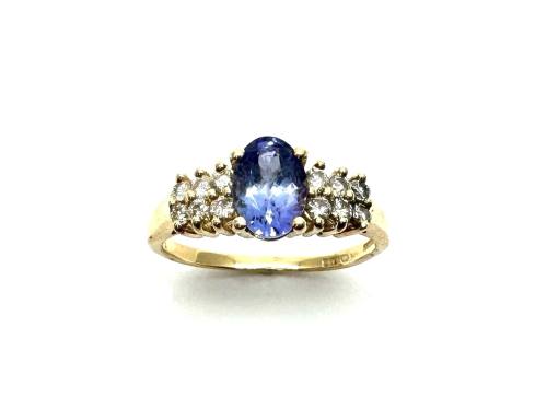 14ct Tanzanite & Diamond Ring