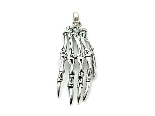 Silver Skeleton Hand Pendant