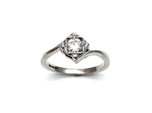 9ct White Gold Moissanite Ring