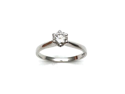 9ct White Gold Moissanite Ring