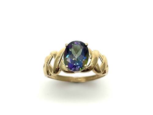 9ct Yellow Gold Mystic Topaz Ring