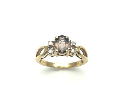 9ct sapphire & Diamond Solitaire Ring