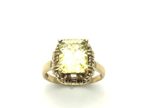 9ct Green quartz Solitaire Ring