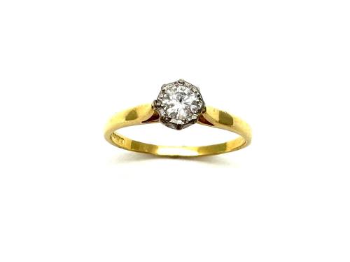 18ct Yellow Gold Diamond Solitaire Ring