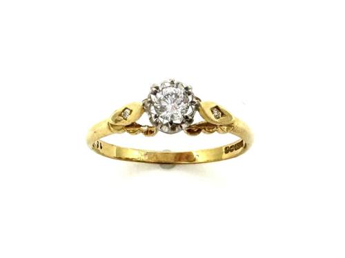 18ct Yellow Gold Diamond Solitaire Ring