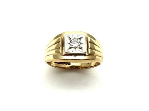 9ct Yellow Gold Diamond Solitaire Ring