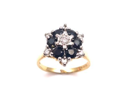 18ct Sapphire & Diamond Cluster Ring