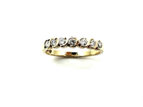 9ct Yellow Gold Diamond 7 Stone Ring