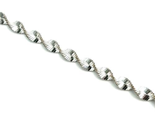 Silver Fancy Twist Bracelet 7.5 Inch