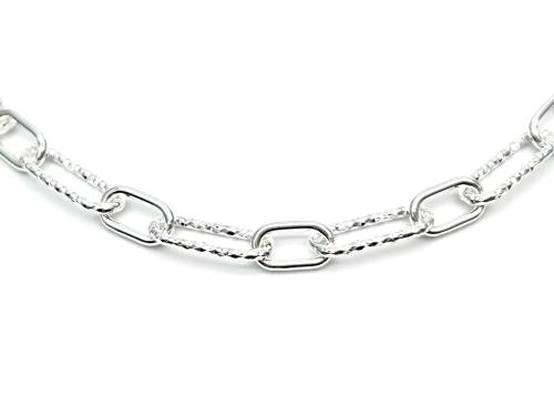 Silver Diamond Cut Paper Link Chain 22 Inch