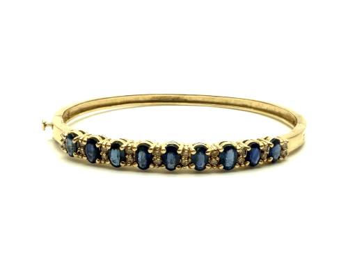 14ct Sapphire & Diamond Bangle