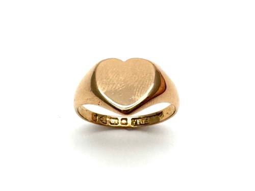 18ct Yellow Gold Heart Signet Ring