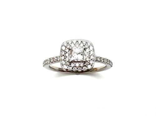 Platinum Diamond Halo Ring