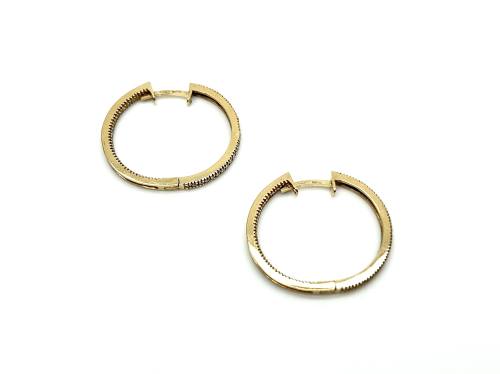 9ct Yellow Gold CZ Hoop Earrings