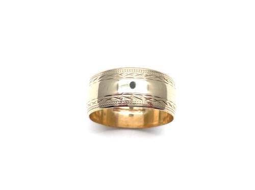 9ct Yellow Gold Patterned Wedding Ring