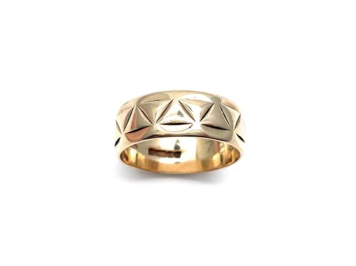 9ct Yellow Gold Patterned Wedding Ring