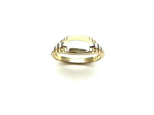 9ct Yellow & White Gold Signet Baby Ring