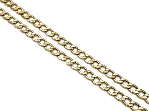 9ct Yellow Gold Curb Chain 22 Inch