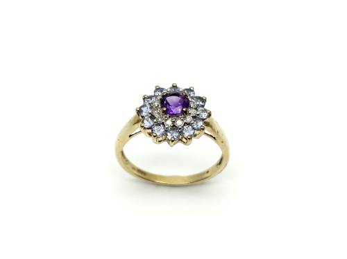 9ct Gold Amethyst & Tanzanite Ring