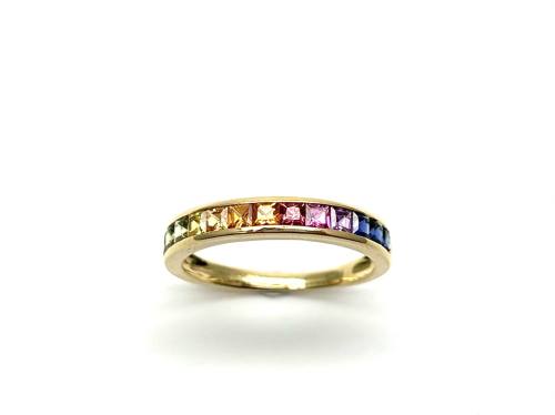 18ct Yellow Gold Multi Sapphire Eternity Ring