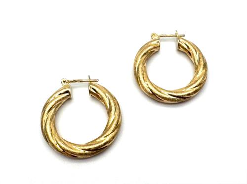 9ct Yellow Gold Fancy Hoop Earrings