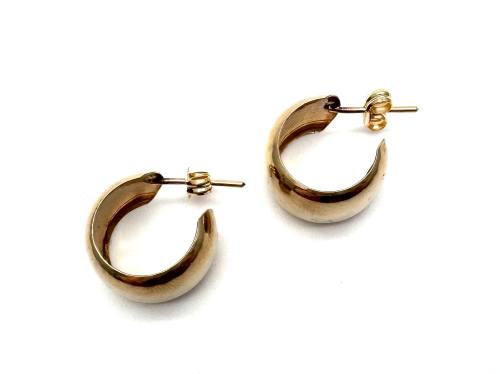 9ct Yellow Gold Half Hoop Earrings