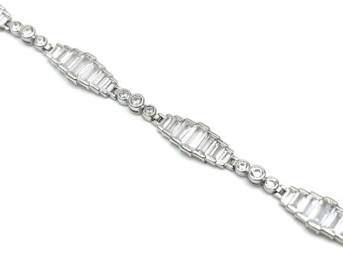 Silver CZ Fancy Bracelet 7.5 Inch