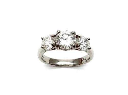 Platinum Diamond 3 Stone Ring