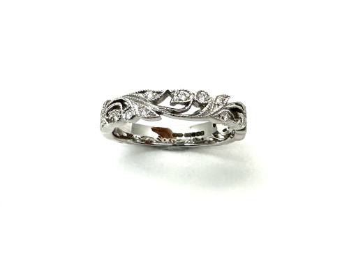 18ct White Gold Diamond Fancy Band 0.18ct