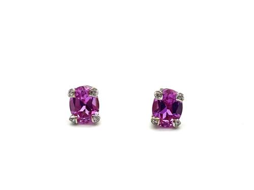 9ct Gold Synthetic Sapphire Earrings