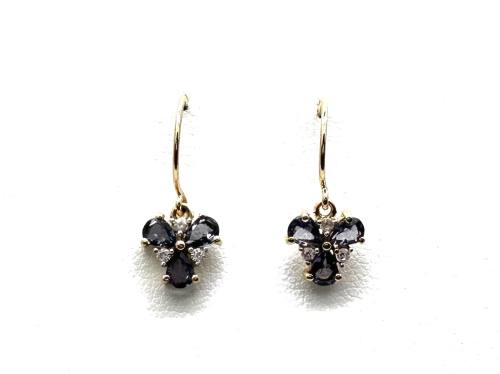 9ct Gold Alexandrite & Zircon Earrings