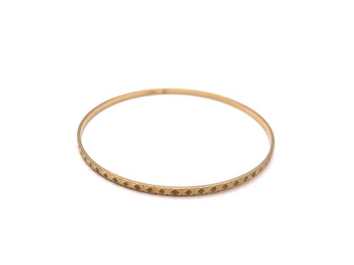 9ct Yellow Gold Patterned Bangle