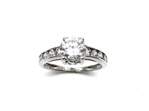 9ct White Gold CZ Solitaire Ring