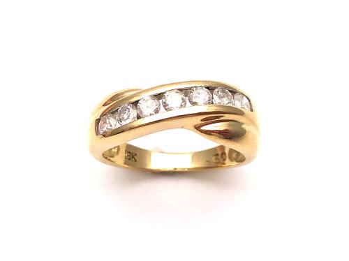 9ct Diamomd Crossover Eternity  Ring