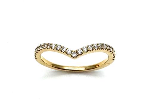 18ct Yellow Gold Diamond Wishbone Ring