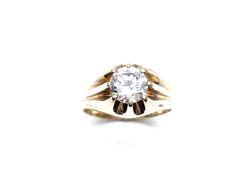 9ct Yellow Gold CZ Solitaire Ring