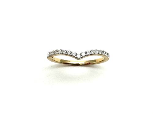 9ct Yellow Gold Diamond Wishbone Ring 0.20ct