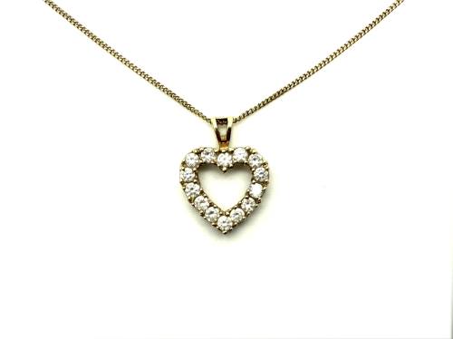 CZ Heart Pendant & Chain