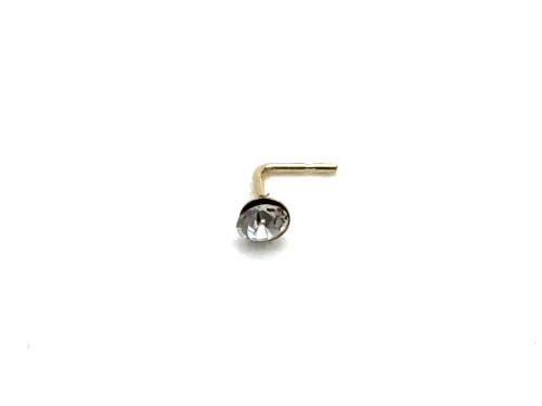 9ct Yellow Gold White CZ Nose Stud