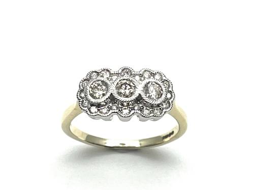 9ct Yellow Gold Diamond Cluster Ring 0.50ct