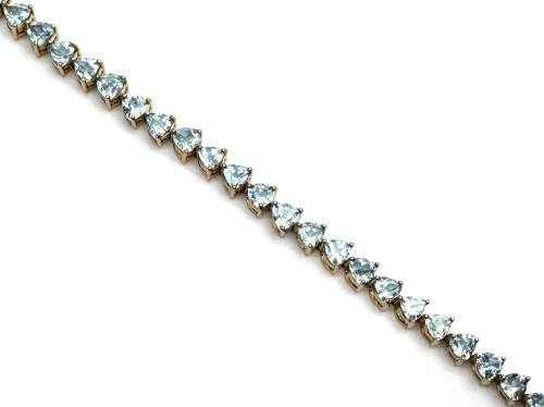 9ct Yellow Gold Blue Topaz Bracelet