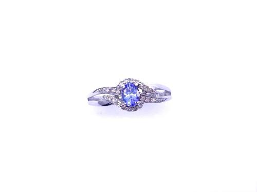 9ct Tanzanite & Diamond Ring