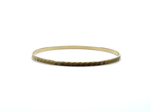 9ct Yellow Gold Patterned Bangle