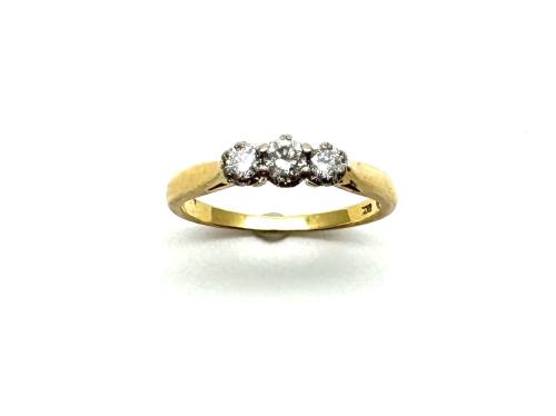 18ct Yellow Gold Diamond 3 Stone Ring