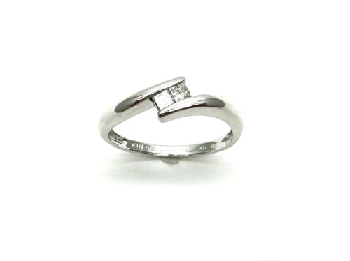 18ct White Gold Diamond 2 Stone Ring