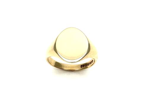 9ct Yellow Gold Plain Oval Signet Ring