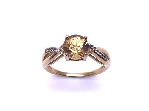 9ct Yellow Gold Zircon Solitaire Ring