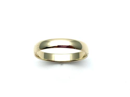 9ct Yellow Gold Plain D Shape Wedding Ring 3mm